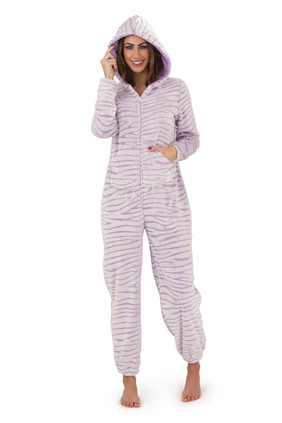 Womens Luxury Onesie Hooded All In one Pyjamas Pjs Jumpsuit Ladies Size
